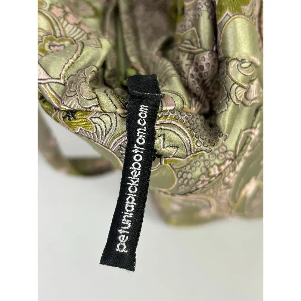 Petunia Pickle Bottom Pink/Green Paisley Floral Purse Diaper Bag with Change Pad
